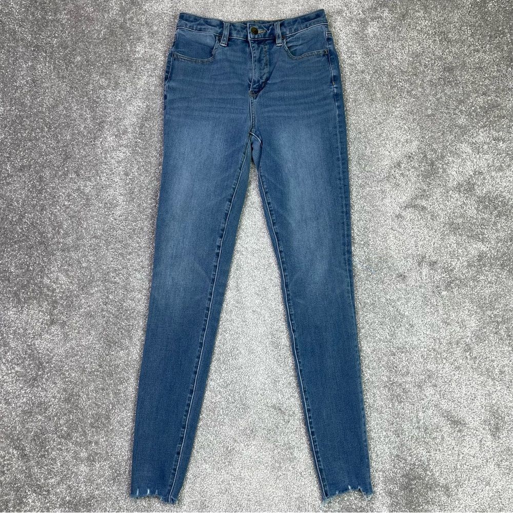 American Eagle Jeans Women's 2 Long Blue Jegging Skinny High Rise Medium Wash